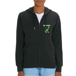 Sweat femme zippé à capuche coton bio noir Job de merde (Ludwig Von 88,Rock & Punk,Laul)
