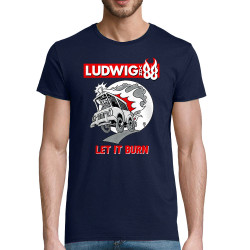 T-shirt homme coton bio bleu marine Let It Burn (Ludwig Von 88,Rock & Punk,Laul)