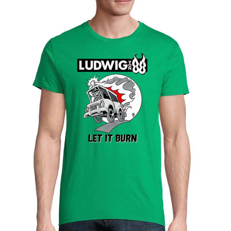 T-shirt homme coton bio vert prairie Let It Burn (Ludwig Von 88,Rock & Punk,Laul)