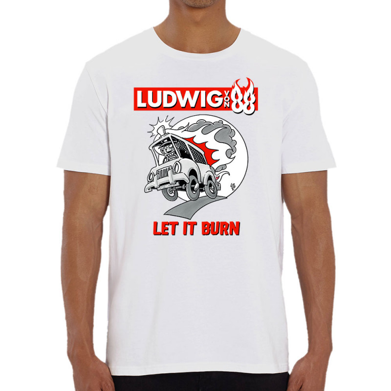 T-shirt homme coton bio blanc Let It Burn (Ludwig Von 88,Rock & Punk,Laul)