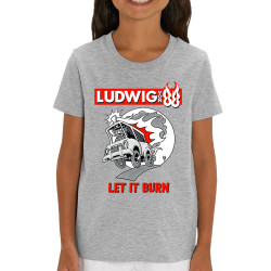 T-shirt enfant coton bio gris chiné Let It Burn (Ludwig Von 88,Rock & Punk,Laul)