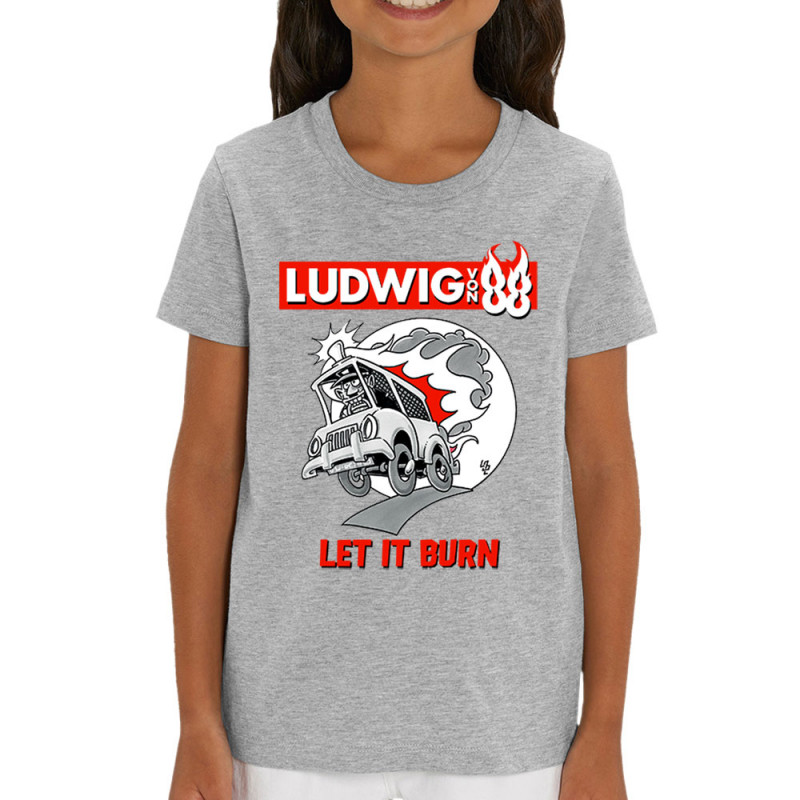 T-shirt enfant coton bio gris chiné Let It Burn (Ludwig Von 88,Rock & Punk,Laul)