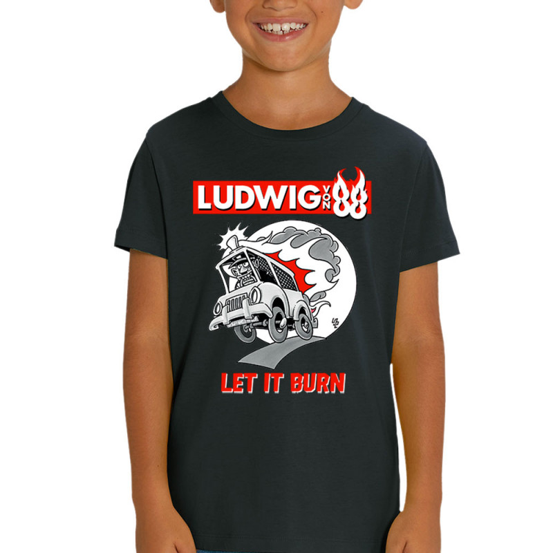 T-shirt enfant coton bio noir Let It Burn (Ludwig Von 88,Rock & Punk,Laul)