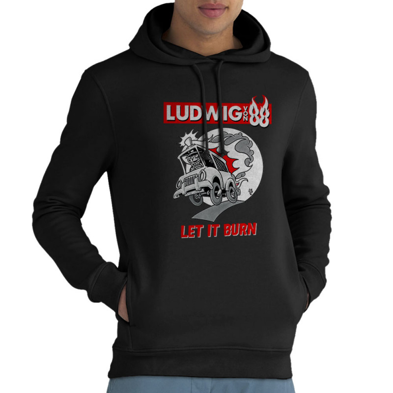 Sweat homme à capuche coton bio noir Let It Burn (Ludwig Von 88,Rock & Punk,Laul)
