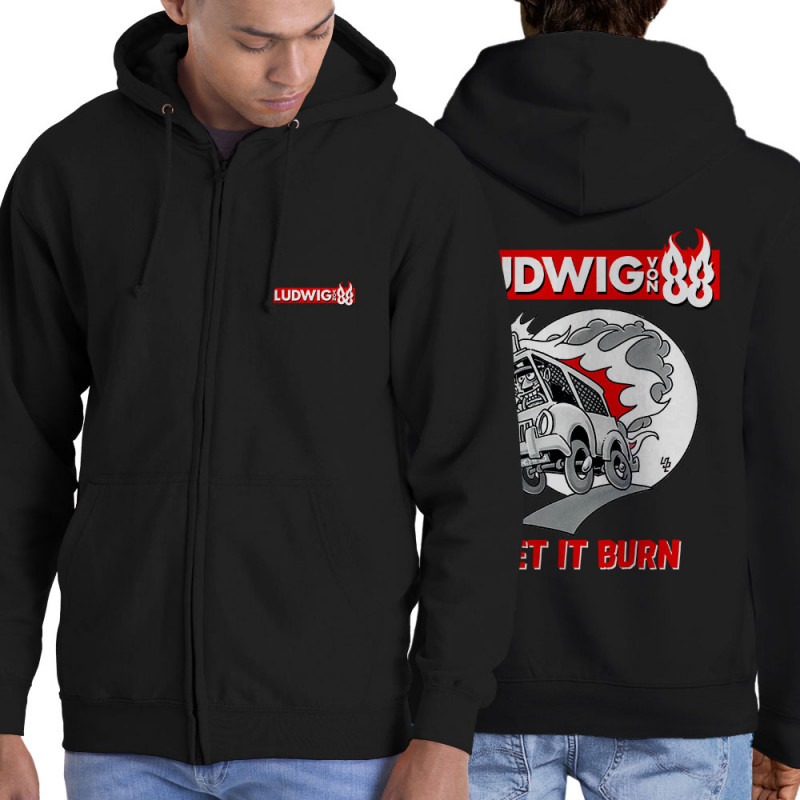 Sweat homme à capuche zippé noir Let It Burn (Ludwig Von 88,Rock & Punk,Laul)