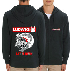 Sweat homme zippé à capuche coton bio noir Let It Burn (Ludwig Von 88,Rock & Punk,Laul)