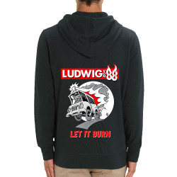 Sweat homme zippé à capuche coton bio noir Let It Burn (Ludwig Von 88,Rock & Punk,Laul)