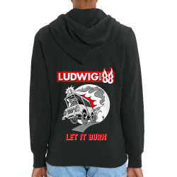 Sweat femme zippé à capuche coton bio noir Let It Burn (Ludwig Von 88,Rock & Punk,Laul)
