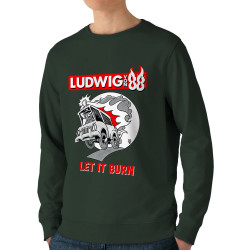Sweat homme bio col rond vert foncé Let It Burn (Ludwig Von 88,Rock & Punk,Laul)