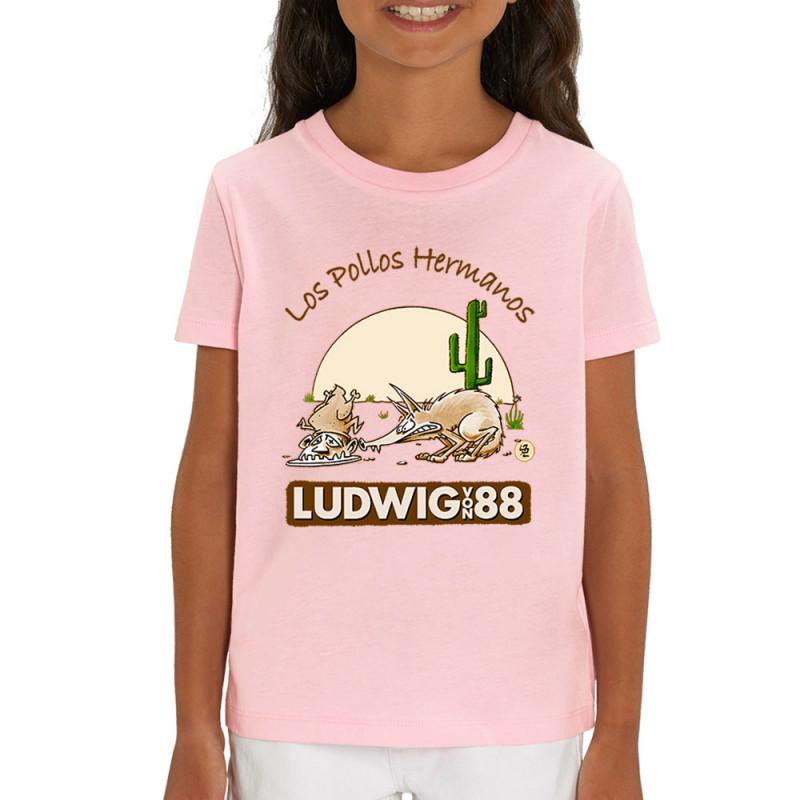 T-shirt enfant coton bio rose clair Los pollos hermanos (Ludwig Von 88,Rock & Punk,Laul)
