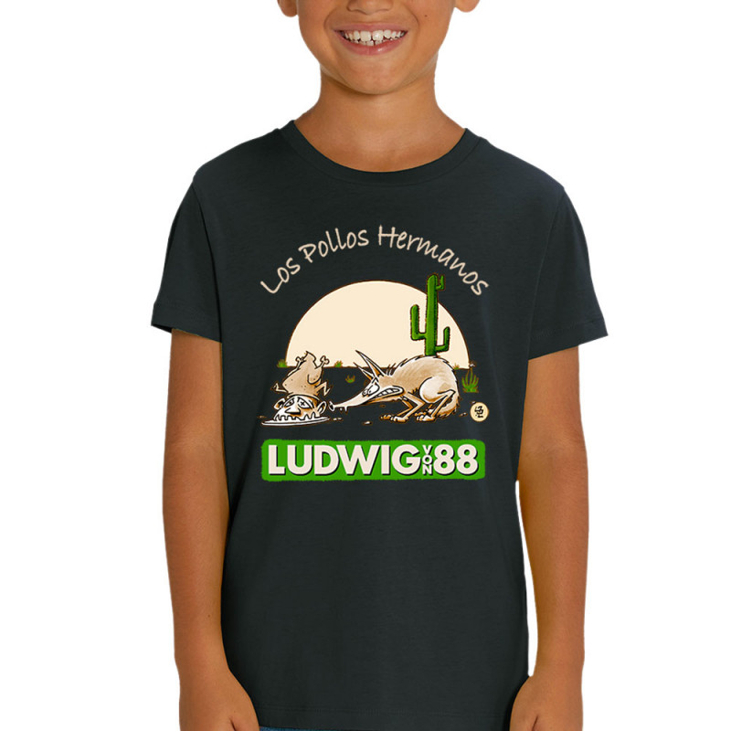 T-shirt enfant coton bio noir Los pollos hermanos (Ludwig Von 88,Rock & Punk,Laul)