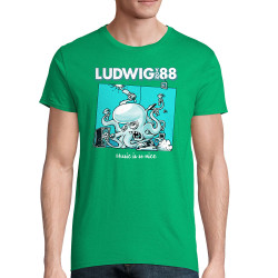 T-shirt homme coton bio vert prairie Voisin Voisine - Music is so nice (Ludwig Von 88,Rock & Punk)