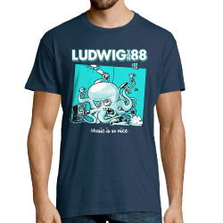 Tee-shirt homme bleu denim Voisin Voisine - Music is so nice (Ludwig Von 88,Rock & Punk)