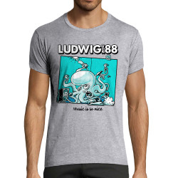 T-shirt homme fit gris chiné Voisin Voisine - Music is so nice (Ludwig Von 88,Rock & Punk)