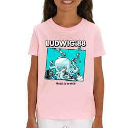 T-shirt enfant coton bio rose clair Voisin Voisine - Music is so nice (Ludwig Von 88,Rock & Punk)