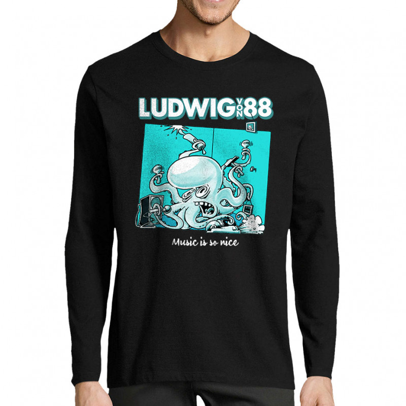 T-shirt homme manches longues noir Voisin Voisine - Music is so nice (Ludwig Von 88,Rock & Punk)