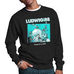 Sweat homme col rond noir Voisin Voisine - Music is so nice (Ludwig Von 88,Rock & Punk)