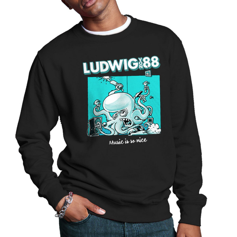 Sweat homme col rond noir Voisin Voisine - Music is so nice (Ludwig Von 88,Rock & Punk)