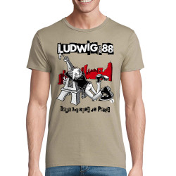 T-shirt homme coton bio kaki Dans les rues de Paris (Ludwig Von 88,Rock & Punk,Laul)