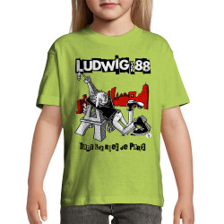 T-shirt enfant vert pomme Dans les rues de Paris (Ludwig Von 88,Rock & Punk,Laul)