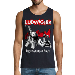 Débardeur homme bleu marine Dans les rues de Paris (Ludwig Von 88,Rock & Punk,Laul)