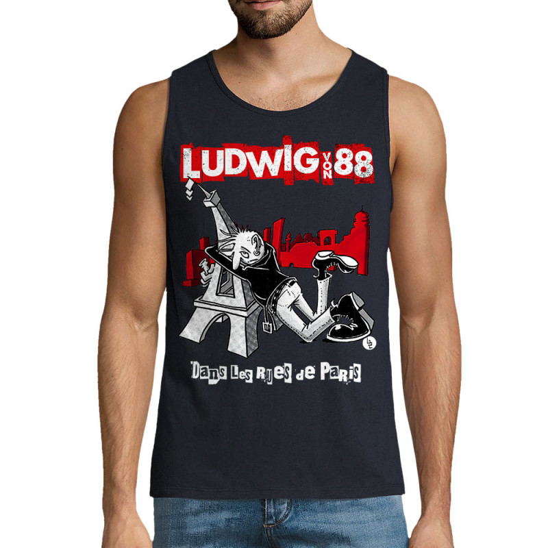 Débardeur homme bleu marine Dans les rues de Paris (Ludwig Von 88,Rock & Punk,Laul)