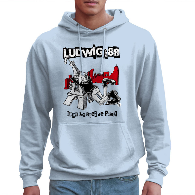 Sweat homme à capuche bleu ciel Dans les rues de Paris (Ludwig Von 88,Rock & Punk,Laul)