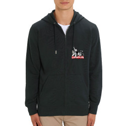 Sweat homme zippé à capuche coton bio noir Dans les rues de Paris (Ludwig Von 88,Rock & Punk,Laul)