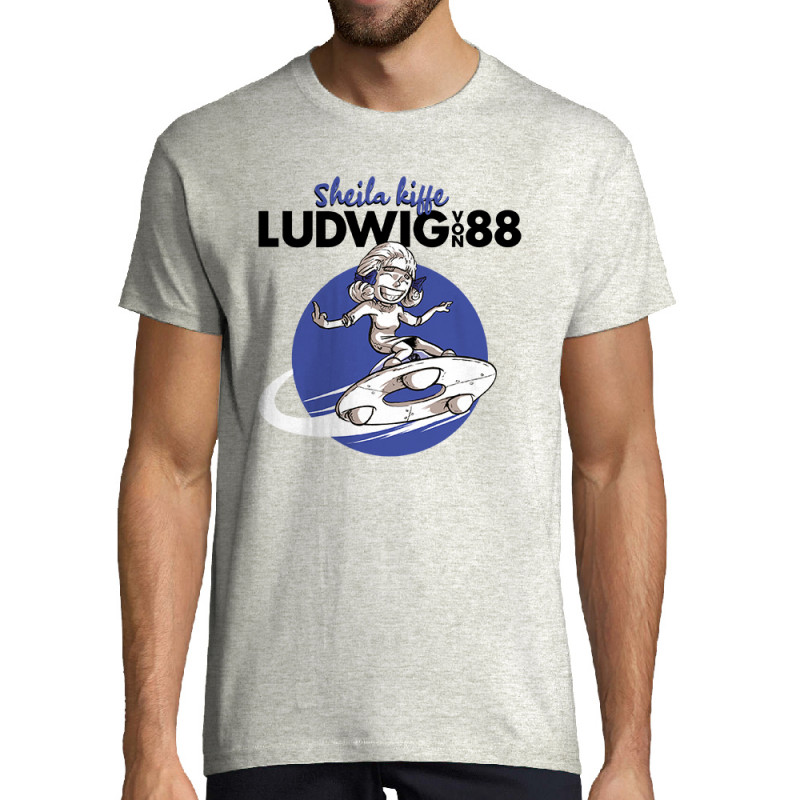 Tee-shirt homme blanc chiné Sheila kiffe ludwig von 88 (Ludwig Von 88,Rock & Punk)