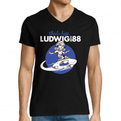 T-shirt homme col V noir Sheila kiffe ludwig von 88 (Ludwig Von 88,Rock & Punk)
