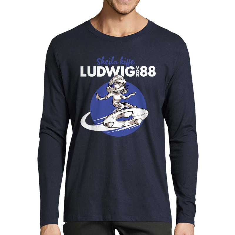 T-shirt homme manches longues bleu marine Sheila kiffe ludwig von 88 (Ludwig Von 88,Rock & Punk)