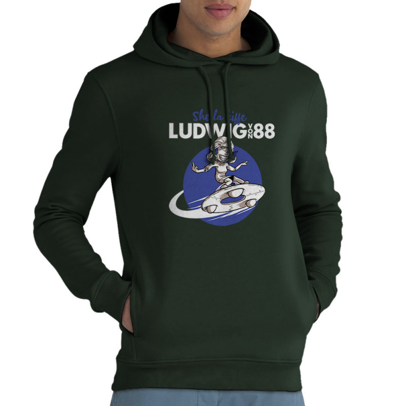 Sweat homme à capuche coton bio vert foncé Sheila kiffe ludwig von 88 (Ludwig Von 88,Rock & Punk)