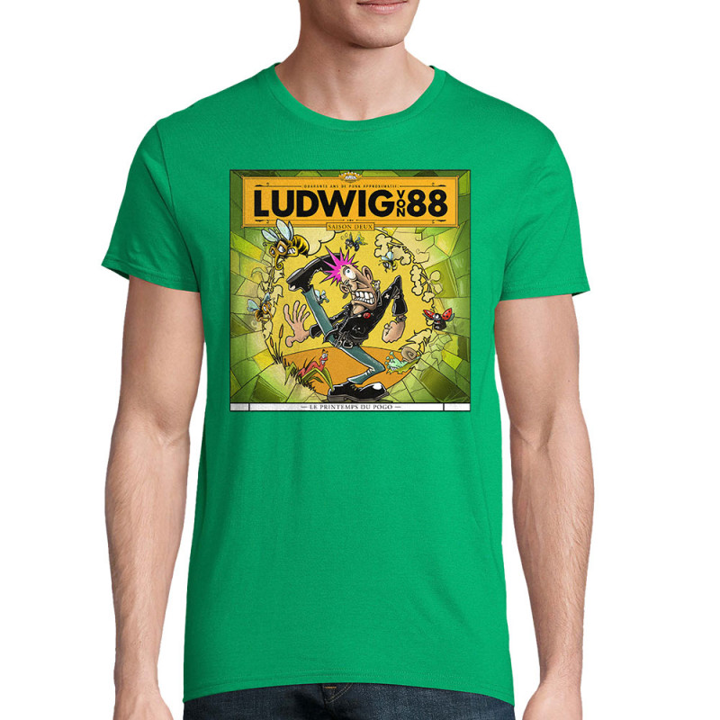 T-shirt homme coton bio vert prairie Le printemps du pogo (Ludwig Von 88,Rock & Punk,Laul)
