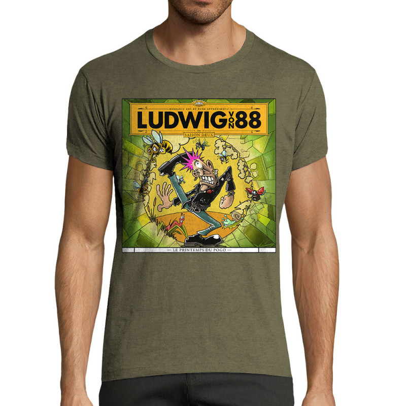 T-shirt homme fit kaki chiné Le printemps du pogo (Ludwig Von 88,Rock & Punk,Laul)