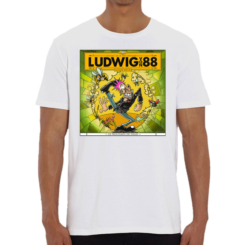 T-shirt homme coton bio blanc Le printemps du pogo (Ludwig Von 88,Rock & Punk,Laul)