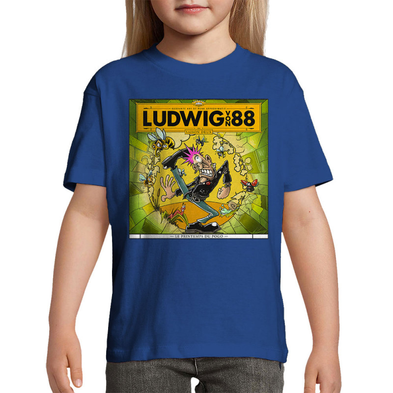 T-shirt enfant bleu royal Le printemps du pogo (Ludwig Von 88,Rock & Punk,Laul)