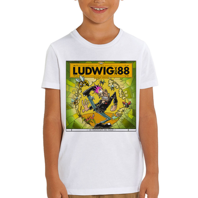 T-shirt enfant coton bio blanc Le printemps du pogo (Ludwig Von 88,Rock & Punk,Laul)