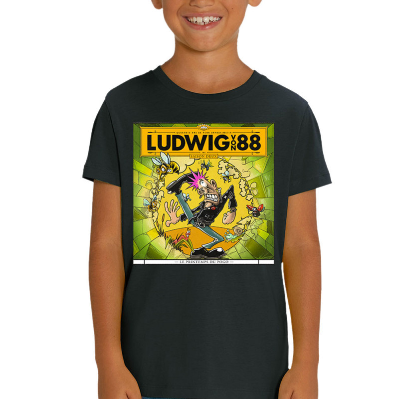 T-shirt enfant coton bio noir Le printemps du pogo (Ludwig Von 88,Rock & Punk,Laul)
