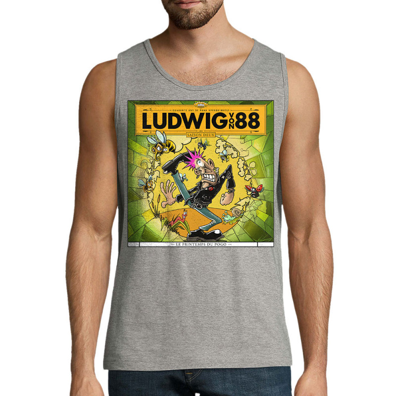 Débardeur homme gris chiné Le printemps du pogo (Ludwig Von 88,Rock & Punk,Laul)