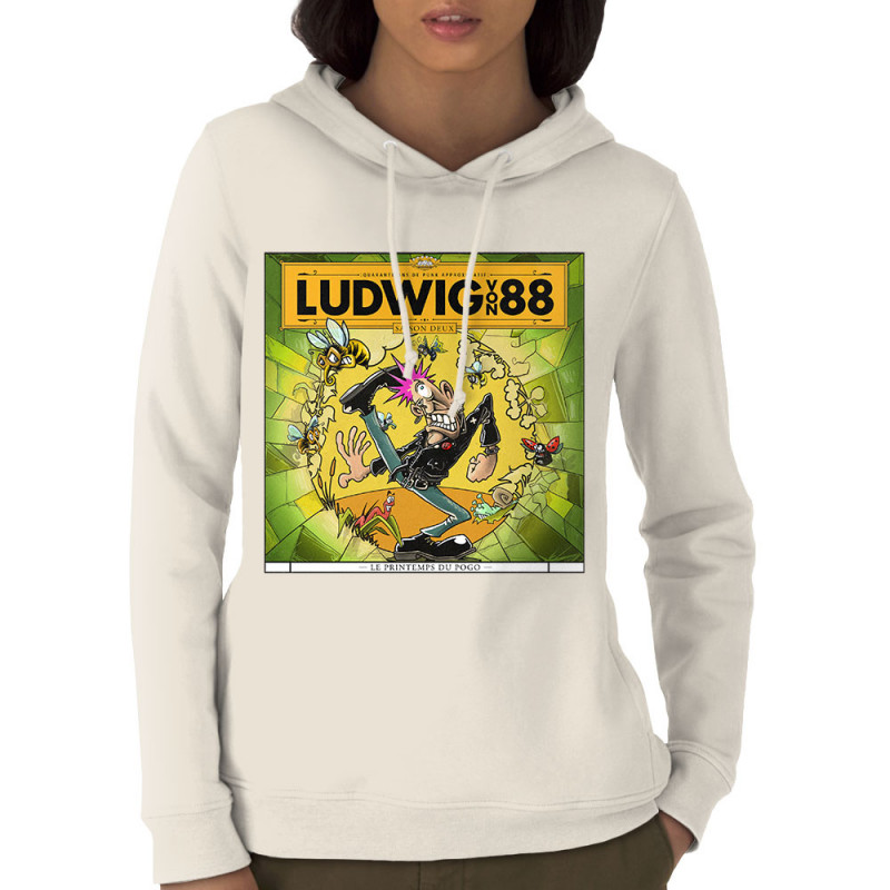 Sweat femme à capuche coton bio naturel Le printemps du pogo (Ludwig Von 88,Rock & Punk,Laul)