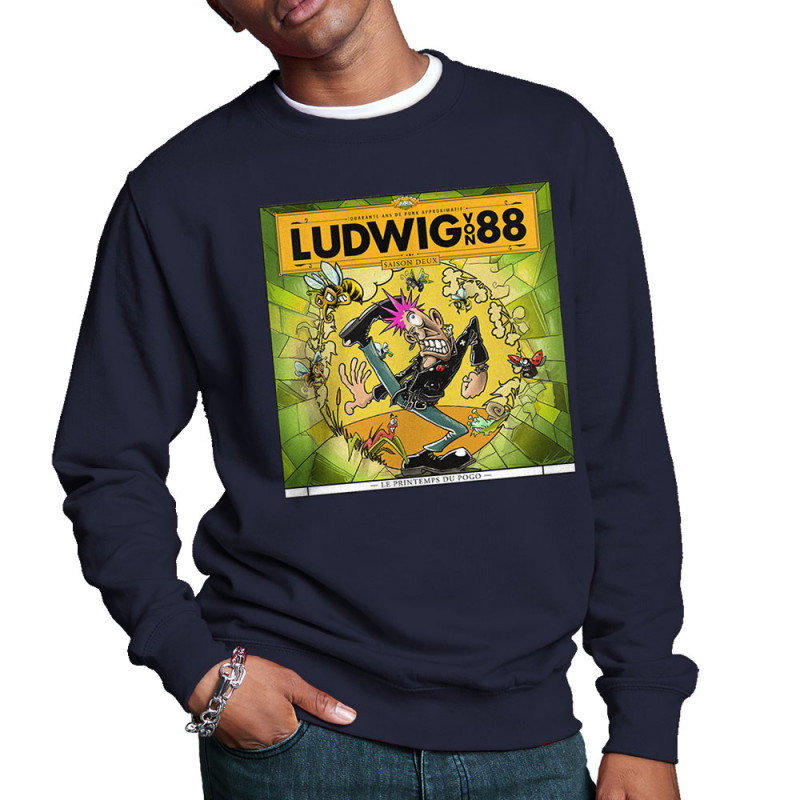 Sweat homme col rond bleu marine Le printemps du pogo (Ludwig Von 88,Rock & Punk,Laul)
