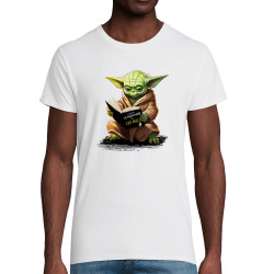 T-shirt homme coton bio blanc Yoda pour les nuls (Gondrax,Films/Séries,Humour,Star Wars)