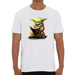 T-shirt homme coton bio blanc Yoda pour les nuls (Gondrax,Films/Séries,Humour,Star Wars)