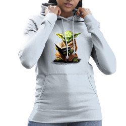 Sweat femme à capuche bleu ciel Yoda pour les nuls (Gondrax,Films/Séries,Humour,Star Wars)