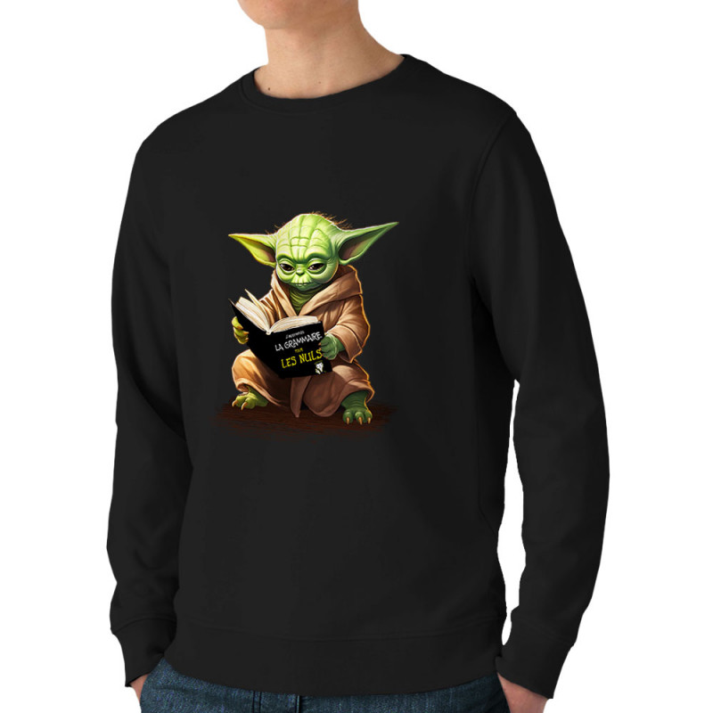 Sweat homme bio col rond noir Yoda pour les nuls (Gondrax,Films/Séries,Humour,Star Wars)