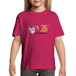 T-shirt enfant rose fushia aïe oh nion (Skurg,Fruits & Légumes,Humour,Skate)