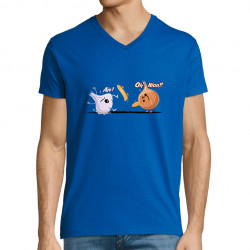 T-shirt homme col V bleu royal aïe oh nion (Skurg,Fruits & Légumes,Humour,Skate)