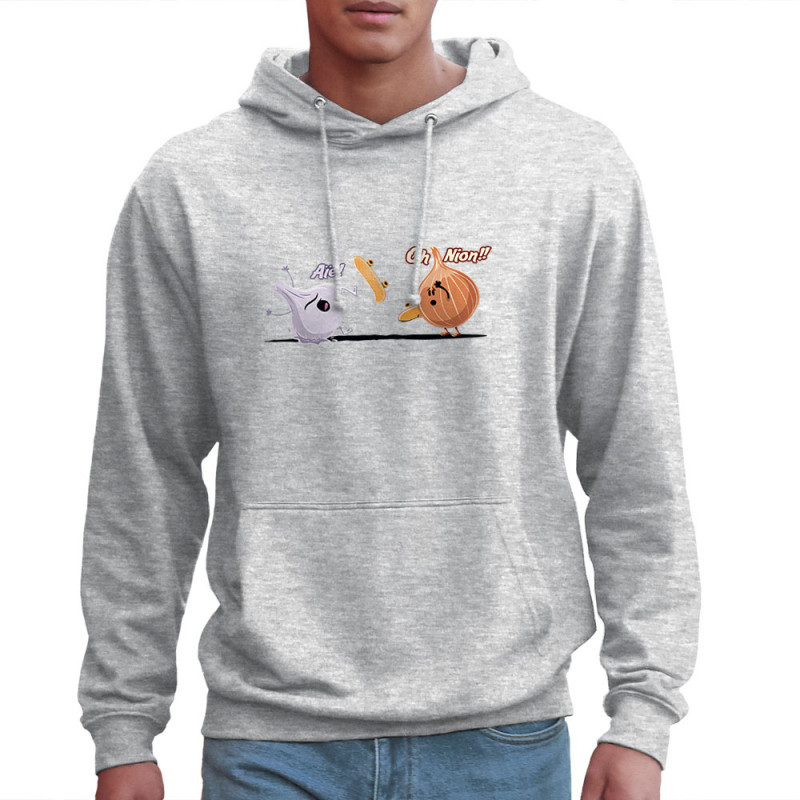 Sweat homme à capuche gris chiné clair aïe oh nion (Skurg,Fruits & Légumes,Humour,Skate)