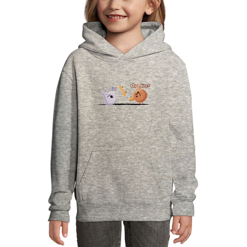 Sweat enfant à capuche gris chiné aïe oh nion (Skurg,Fruits & Légumes,Humour,Skate)