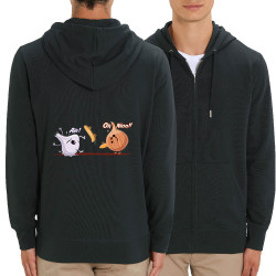 Sweat homme zippé à capuche coton bio noir aïe oh nion (Skurg,Fruits & Légumes,Humour,Skate)